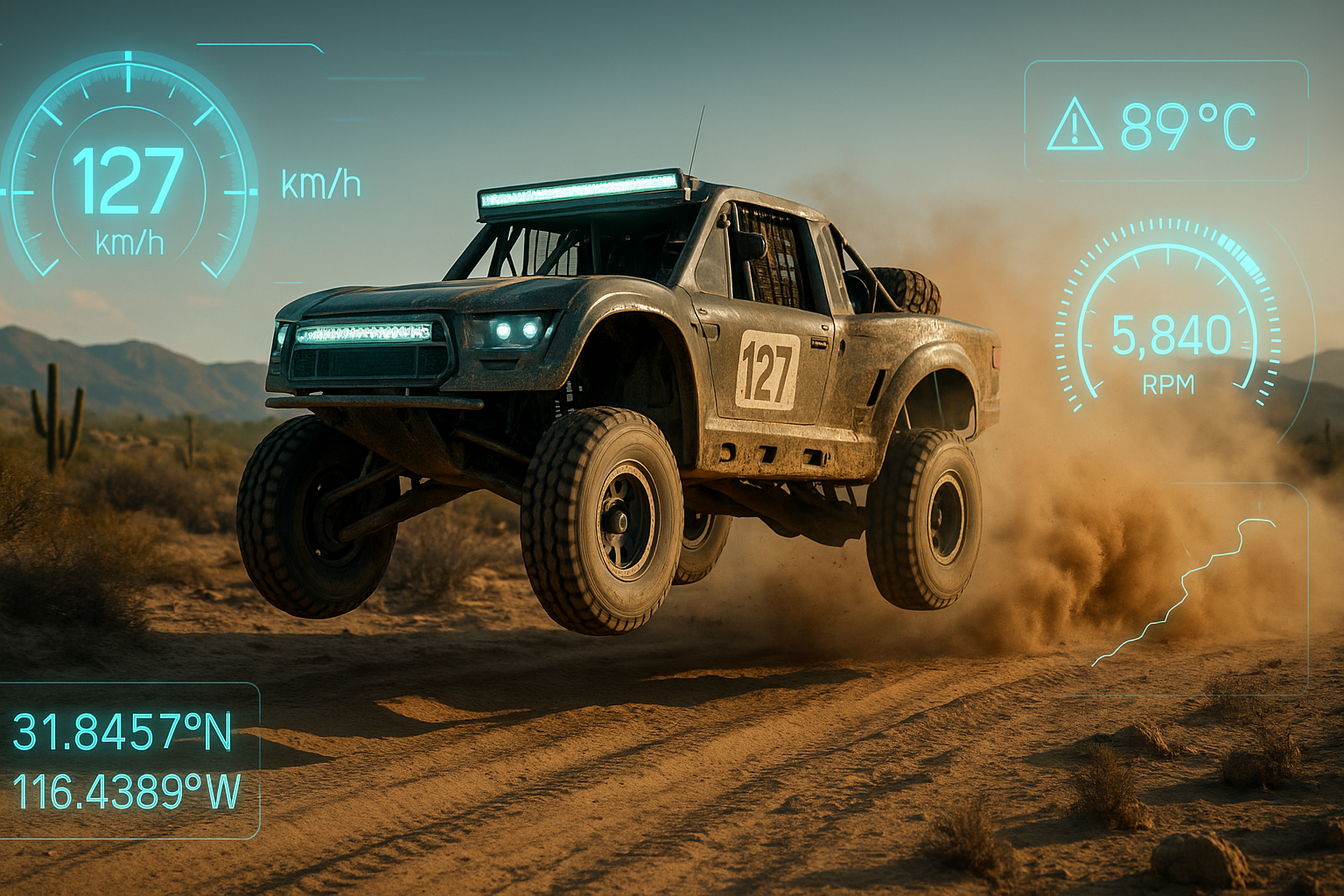 Vehículo off-road con sistema NEURONA en acción